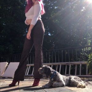 Fit & Flare Plaid Pants